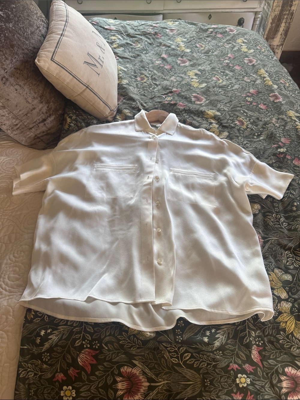 Vince White Short-Sleeve Button-Down Shirt